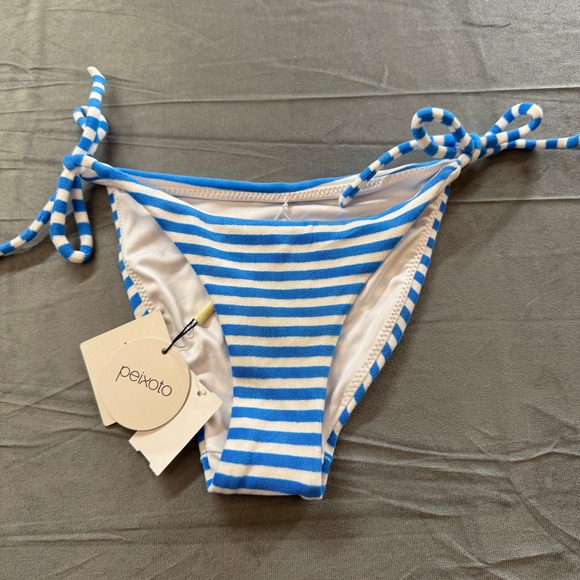 Peixoto Other - Peixoto Womens Terry Amore Tonie Bikini Bottom XS Blue White Striped Side Tie